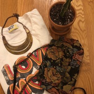 BNWOT Mossimo Floral Studded across Body Bag